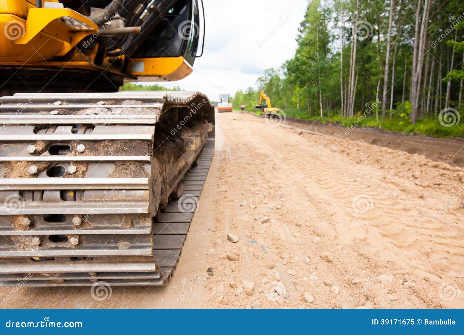 construction equipment during road works